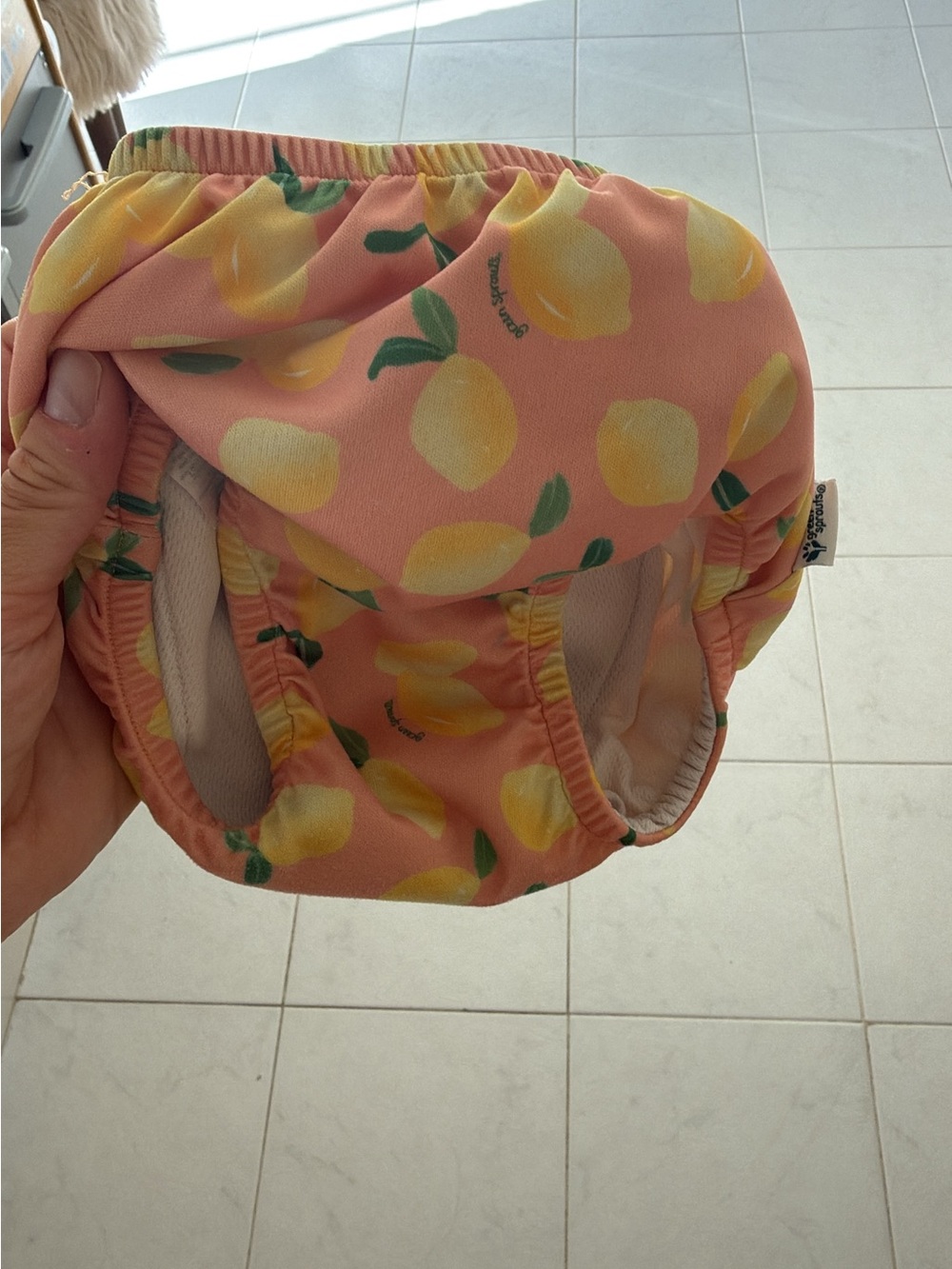 Peach Lemon Print Kids Swim Shorts
